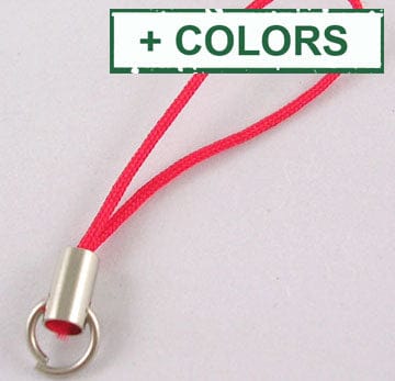 Mobile Phone Strap 45mm cord loop ends Cord Loop with Brass Ends and Iron Rings, 