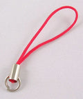 RED Mobile Phone Strap 45mm cord loop ends Cord Loop with Brass Ends and Iron Rings, 