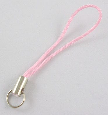 Pink Mobile Phone Strap 45mm cord loop ends Cord Loop with Brass Ends and Iron Rings, 