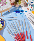 Mosaic Tools for Beginner Supplies including Scraper Sponge, Tweezers, Needle Files Mosaic Tools for Beginner Supplies including Scraper Sponge, Tweezers, Needle Files