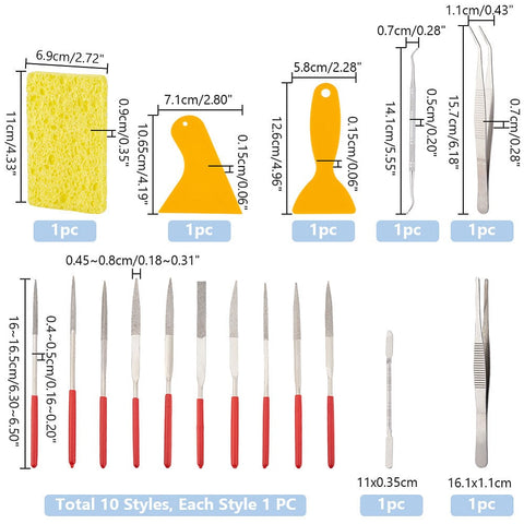 Mosaic Tools for Beginner Supplies including Scraper Sponge, Tweezers, Needle Files Mosaic Tools for Beginner Supplies including Scraper Sponge, Tweezers, Needle Files