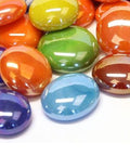 Multi-Colour Iridescent Recycled Glass Gems – Round Flatbacks Multi-Colour Iridescent Recycled Glass Gems for Mosaics