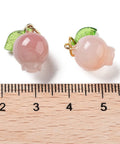 Natural Agate Pomegranate Fruit Charms with Leaf Natural Agate Pomegranate Fruit Charms with Leaf