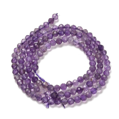 Natural Amethyst Beads Strands, Faceted, Round, 3mm, hole: 0.7mm Natural Amethyst Beads Strands, Faceted, Round, 3mm, hole: 0.7mm