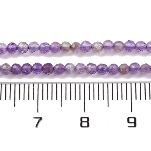 Natural Amethyst Faceted Round Bead Strand – 2mm Natural Amethyst Faceted Round Bead Strand – 2mm