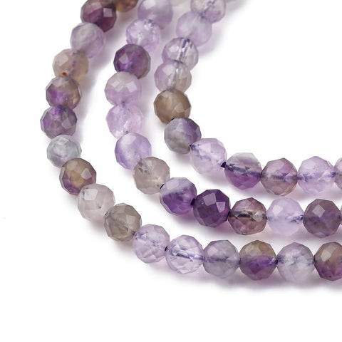 Natural Amethyst Faceted Round Bead Strand – 3mm Natural Amethyst Faceted Round Bead Strand – 3mm