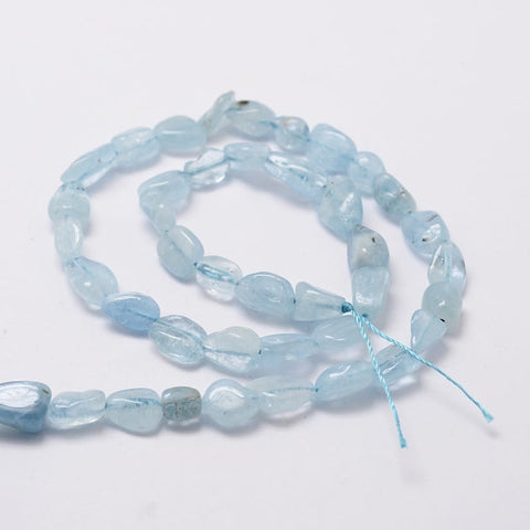 Natural Aquamarine Nugget Beads Strand – 6~12mm, 16 inch Natural Aquamarine Nugget Beads Strand – 6~12mm, 16 inch