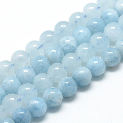 Natural Aquamarine Round Beads Strand – 10mm Natural Aquamarine Round Beads Strand – 10mm