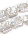Natural Baroque Cultured Freshwater Keshi Pearls, Rectangle, Creamy White Natural Baroque Cultured Freshwater Keshi Pearls, Rectangle, Creamy White