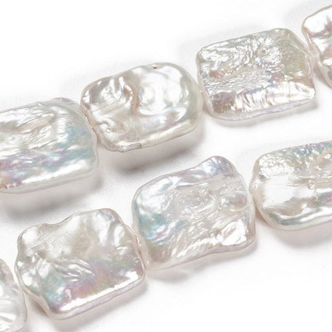 Natural Baroque Cultured Freshwater Keshi Pearls, Rectangle, Creamy White Natural Baroque Cultured Freshwater Keshi Pearls, Rectangle, Creamy White