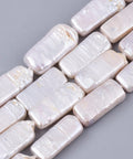 Natural Baroque Pearl Keshi Pearl Beads, Cultured Freshwater Pearl, Rectangle, Seashell Color Natural Baroque Pearl Keshi Pearl Beads, Cultured Freshwater Pearl, Rectangle, Seashell Color