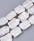 Natural Baroque Pearl Keshi Pearl Beads, Cultured Freshwater Pearl, Rectangle, Seashell Color Natural Baroque Pearl Keshi Pearl Beads, Cultured Freshwater Pearl, Rectangle, Seashell Color