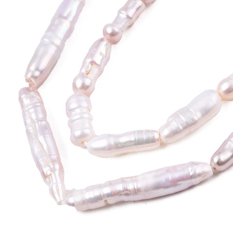 Natural Baroque Pearl Keshi Pearl, Cultured Freshwater Pearl, Toothpick, Seashell Color Natural Baroque Pearl Keshi Pearl, Cultured Freshwater Pearl, Toothpick, Seashell Color