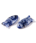 Natural Blue Spot Jasper Pendants, Fish Charms 24mm Natural Blue Spot Jasper Pendants, Fish Charms 24mm