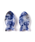 Natural Blue Spot Jasper Pendants, Fish Charms 24mm Natural Blue Spot Jasper Pendants, Fish Charms 24mm