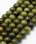 Natural Chinese Jade Beads Strands, Round Natural Chinese Jade Beads Strands, Round  Size: about 4 or 10mm in diameter, hole: 1mm, about 90pcs/strand, 15.4"