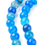 Natural Crackle Agate Bead Strands, Round, Grade A, Faceted, Dyed & Heated, Blue 8mm Natural Crackle Agate Bead Strands, Round, Grade A, Faceted, Dyed & Heated, Blue 8mm