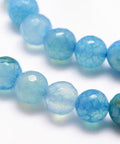 Natural Crackle Agate Beads, Round, Faceted, Dyed & Heated, 8mm Natural Crackle Agate Beads, Round, Faceted, Dyed & Heated, 8mm