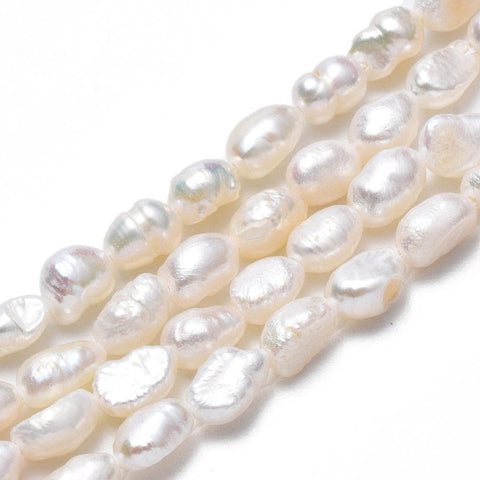 Natural Cultured Freshwater Pearl Beads, Oval, Seashell Color about 6~8.5mm long Natural Cultured Freshwater Pearl Beads, Oval, Seashell Color about 6~8.5mm long