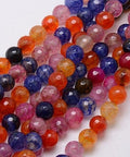 Natural Dragon Veins Agate Beads, Faceted, Dyed, Round, Mixed 8mm Natural Dragon Veins Agate Beads, Faceted, Dyed, Round, Mixed 8mm