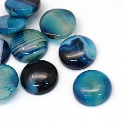DYED STEEL BLUE NATURAL AGATE Natural Dyed Semi-Precious Stone Cabochon Flatback – 20mm Natural Dyed Stone Cabochon Flatback 20mm | BalzarCrafts