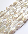 Natural Freshwater Biwa Pearls 6-9mm Wide, White  - hole 0.8mm Natural Freshwater Biwa Pearls 6-9mm Wide, White  - hole 0.8mm