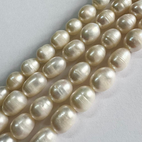 WHITE Natural Freshwater Rice Pearl Beads, 7-8mm Natural Freshwater Rice Pearl Beads, 7-8mm