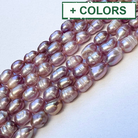 Natural Freshwater Rice Pearls 6-7mm Pink / Purple Pearls - hole 0.8mm Natural Freshwater Rice Pearls 6-7mm Pink / Purple Pearls - hole 0.8mm