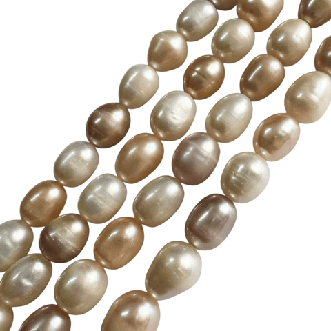 MIXED COLORS Natural Freshwater Rice Pearls, 7-8mm Natural Freshwater Rice Pearls, 7-8mm