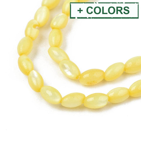 Natural Freshwater Shell Beads Strands, Dyed Rice Beads, 5x3mm Natural Freshwater Shell Beads Strands, Dyed Rice Beads, 5x3mm | Cyprus