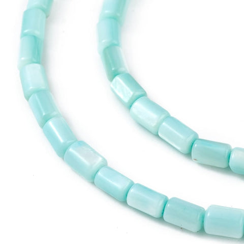 PALE TURQUOISE Natural Freshwater Shell Column Beads, Dyed Shell Bead Strands, 4.8x3mm Natural Freshwater Shell Column Beads, Dyed Shell Bead Strands, 4.8x3mm