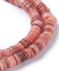 DARK SALMON Natural Freshwater Shell Heishi Beads, Disc Bead Strands, 8mm Natural Freshwater Shell Heishi Beads, Disc Bead Strands, 8mm