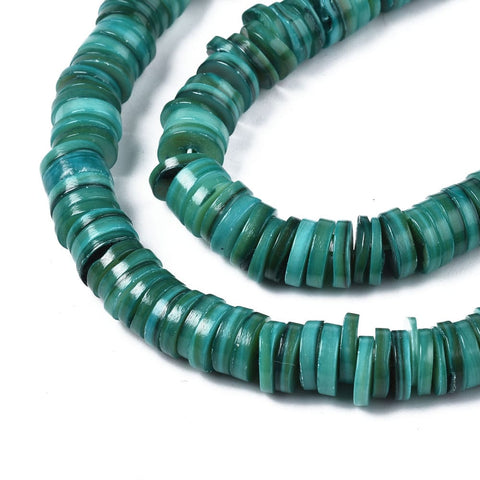 LIGHT SEA GREEN Natural Freshwater Shell Heishi Beads, Disc Bead Strands, 8mm Natural Freshwater Shell Heishi Beads, Disc Bead Strands, 8mm