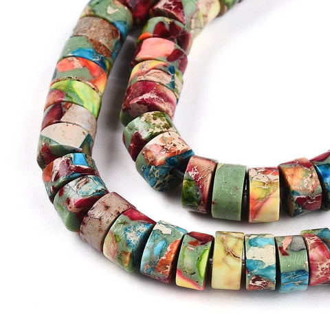 Natural Imperial Jasper Heishi Beads Strand – Colorful Dyed Disc Gemstone Beads 6–6.5mm Natural Imperial Jasper Heishi Beads Strand – Colorful Dyed Disc Gemstone Beads 6–6.5mm