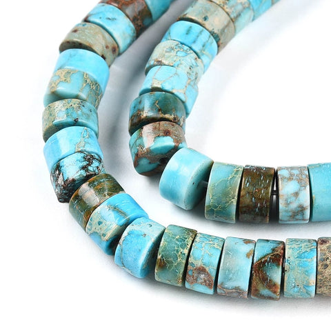 SKY BLUE Natural Imperial Jasper Heishi Beads Strand – Colorful Dyed Disc Gemstone Beads 6–6.5mm Natural Imperial Jasper Heishi Beads Strand – Colorful Dyed Disc Gemstone Beads 6–6.5mm