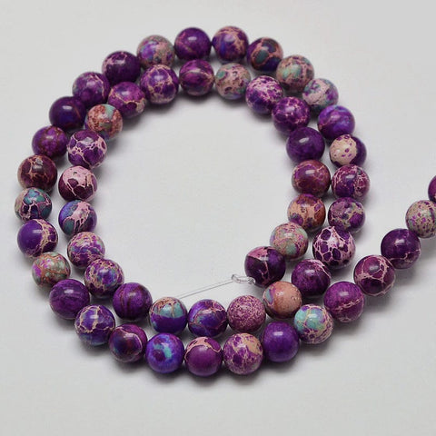 Natural Imperial Jasper Round Beads – Dyed Purple 6mm Gemstone Natural Imperial Jasper Round Beads – Dyed Purple 6mm Gemstone