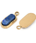 Natural Lapis Lazuli Rectangle Charm with 18K Gold-Plated Stainless Steel – 12.5mm Natural Lapis Lazuli Rectangle Charm with 18K Gold-Plated Stainless Steel – 12.5mm