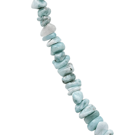 Natural Larimar Chip Beads Strand – 5~11mm, 40cm Natural Larimar Chip Beads Strand – 5~11mm, 40cm