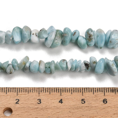 Natural Larimar Chip Beads Strand – 5~11mm, 40cm Natural Larimar Chip Beads Strand – 5~11mm, 40cm