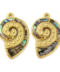 Natural Paua Shell Conch Pendant with 18K Gold-Plated Stainless Steel – 27.5mm Natural Paua Shell Conch Pendant with 18K Gold-Plated Stainless Steel – 27.5mm