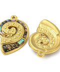 Natural Paua Shell Conch Pendant with 18K Gold-Plated Stainless Steel – 27.5mm Natural Paua Shell Conch Pendant with 18K Gold-Plated Stainless Steel – 27.5mm