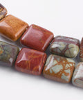 Natural Picasso Stone/Picasso Jasper Graduated, Square,12mm Natural Picasso Stone/Picasso Jasper Graduated, Square,12mm
