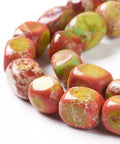 ORANGE Natural Regalite Imperial Jasper, Sea Sediment Jasper Bead Strands, Dyed Natural Regalite Imperial Jasper, Sea Sediment Jasper Bead Strands, Dyed