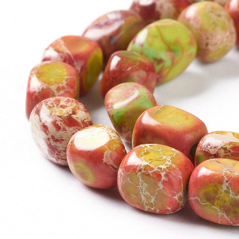 ORANGE Natural Regalite Imperial Jasper, Sea Sediment Jasper Bead Strands, Dyed Natural Regalite Imperial Jasper, Sea Sediment Jasper Bead Strands, Dyed