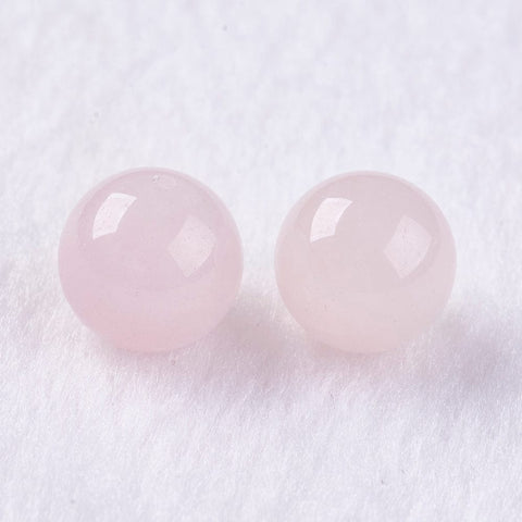 Natural Rose Quartz Beads, Half Drilled, Round, 6mm Natural Rose Quartz Beads, Half Drilled, Round, 6mm