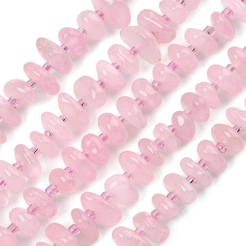 Natural Rose Quartz Chip Bead Strands with Seed Beads Natural Rose Quartz Chip Bead Strands with Seed Beads