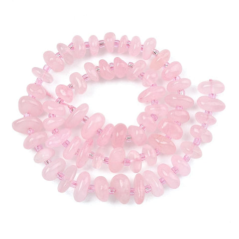 Natural Rose Quartz Chip Bead Strands with Seed Beads Natural Rose Quartz Chip Bead Strands with Seed Beads