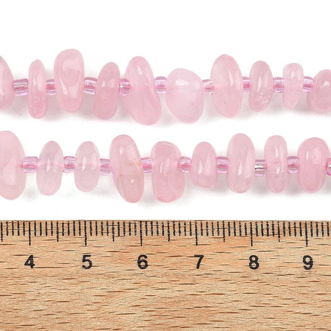 Natural Rose Quartz Chip Bead Strands with Seed Beads Natural Rose Quartz Chip Bead Strands with Seed Beads