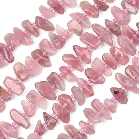 Natural Rose Quartz Chip Bead Strands with Seed Beads Natural Rose Quartz Chip Bead Strands with Seed Beads | Cyprus