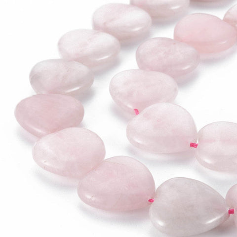 Natural Rose Quartz, Heart, 24~25x25x9.5mm (2 PCS) Natural Rose Quartz, Heart, 24~25x25x9.5mm (2 PCS)